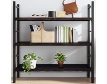 vidaXL Wall Shelf Dark Grey 120x50x(2-4) cm Treated Solid Wood Oak