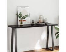 vidaXL Table Top Dark Grey 140x50x4 cm Treated Solid Wood Oak Live Edge