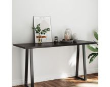 vidaXL Table Top Dark Grey 160x60x4 cm Treated Solid Wood Oak Live Edge