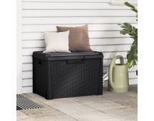 vidaXL Garden Storage Box with Seat Cushion Anthracite 125 L PP