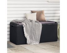 vidaXL Garden Storage Box with Seat Cushion Anthracite 350 L PP