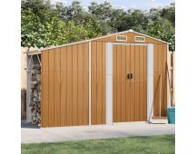 vidaXL Garden Shed Brown 277x93x179 cm Galvanised Steel