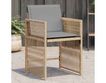 vidaXL Garden Chairs with Cushions 4 pcs Mix Beige Poly Rattan