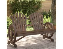 vidaXL Garden Adirondack Chair 2-Seater Solid Wood Fir