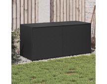 vidaXL Garden Storage Box Black 283L Poly Rattan