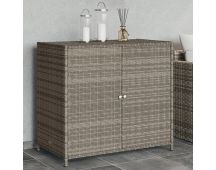 vidaXL Garden Storage Cabinet Grey 83x45x76 cm Poly Rattan