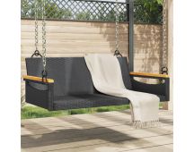 vidaXL Swing Bench Black 109x62x40 cm Poly Rattan