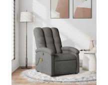 vidaXL Massage Recliner Chair Dark Grey Fabric