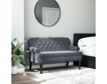 vidaXL Bench with Backrest Dark Grey 119.5x64.5x75 cm Velvet