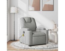 vidaXL Massage Recliner Chair Light Grey Fabric