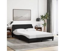 vidaXL Bed Frame with Headboard Black 137x190 cm Fabric