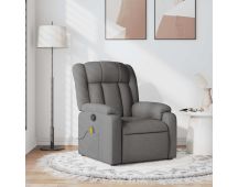 vidaXL Massage Recliner Chair Dark Grey Fabric