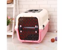 YES4PETS Large Dog Cat Crate Pet Rabbit Carrier Travel Cage With Tray & Window Pink