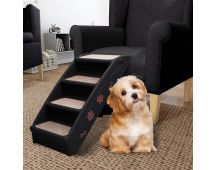 vidaXL Folding Dog Stairs Black 62x40x49.5 cm