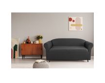 Elan Cambridge Extra-stretch Couch Cover Steel Two Seater Steel