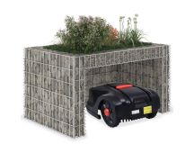 vidaXL Lawn Mower Garage with Raised Bed 110x80x60 cm Steel Wire