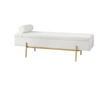 Artiss Storage Ottoman Bed 140cm Pillow Boucle Fabric