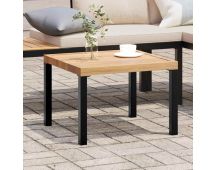 vidaXL Garden Coffee Table Black 55x55x39.5 cm Powder-coated Steel