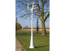 vidaXL Garden Light Post 3-arms 215 cm White Aluminium