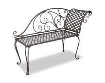 vidaXL Garden Chaise Lounge 128 cm Steel Antique Brown