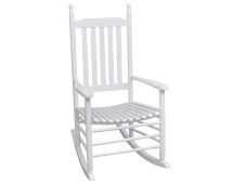 vidaXL Rocking Chair with Curved Seat White Wood