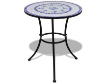 vidaXL Bistro Table Blue and White 60 cm Mosaic