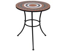 vidaXL Bistro Table Terracotta and White 60 cm Mosaic