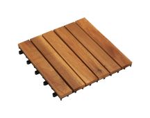 10 pcs Acacia Decking Tiles 30 x 30 cm Vertical Pattern