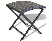 vidaXL Folding Stool Poly Rattan Black