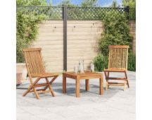 vidaXL Folding Garden Chairs 2 pcs Solid Teak Wood