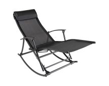 vidaXL Garden Rocking Chair Steel and Textilene Black