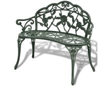 vidaXL Garden Bench 100 cm Cast Aluminium Green