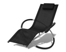 vidaXL Outdoor Geometrical Sun Lounger Steel Black and Grey