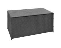 vidaXL Garden Storage Box Black 120x50x60 cm Poly Rattan