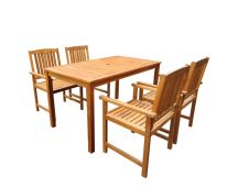 vidaXL 5 Piece Outdoor Dining Set Solid Acacia Wood