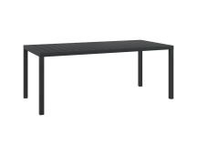 vidaXL Garden Table Black 185x90x74 cm Aluminium and WPC