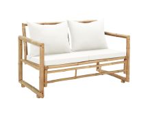 vidaXL 2 Seater Garden Sofa with Cushions Bamboo