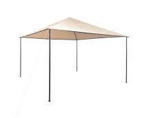 vidaXL Gazebo Pavilion Tent Canopy 4x4 m Steel Beige