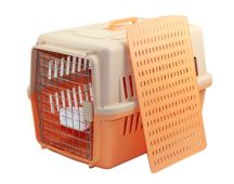 YES4PETS Large Dog Cat Crate Pet Carrier Rabbit Airline Cage With Tray And Bowl Orange