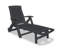 vidaXL Sun Lounger with Footrest Plastic Anthracite