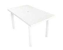 vidaXL Garden Table White 126x76x72 cm Plastic