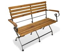 vidaXL Folding Garden Bench 112 cm Solid Acacia Wood