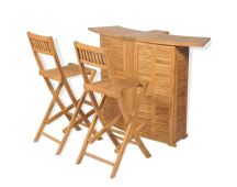 vidaXL 3 Piece Bistro Set with Folding Chairs Solid Teak Wood