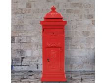 vidaXL Pillar Letterbox Aluminium Vintage Style Rustproof Red