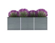 vidaXL Garden Raised Bed Galvanised Steel 240x80x77 cm Grey