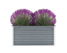 vidaXL Garden Raised Bed Galvanised Steel 100x40x45 cm Grey