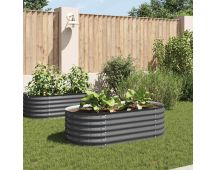 vidaXL Garden Raised Bed 160x80x44 cm Galvanised Steel Grey