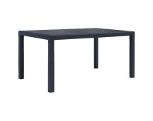 vidaXL Garden Table Anthracite 150x90x72 cm Plastic Rattan Look