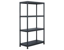 vidaXL Storage Shelf Rack Black 100 kg 60x30x138 cm Plastic