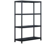 vidaXL Storage Shelf Rack Black 220 kg 90x40x138 cm Plastic